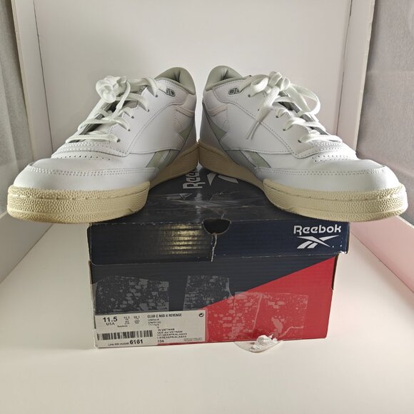 Reebok Club C Mid II Revenge White Sea Spray Alabaster Sneakers US11.5Men GY0034 - Picture 6 of 12